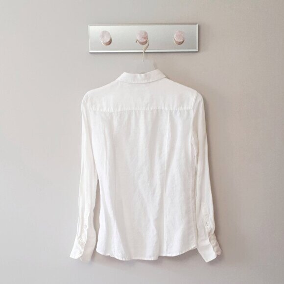 EUC Esprit white off-white linen blouse XS - Picture 4 of 5